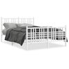 vidaXL Estructura cama sin colch&oacute;n con estribo metal blanco 140x190 cm