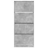 vidaXL Mueble zapatero 4 cajones abatibles gris hormig&oacute;n 80x34x187,5cm