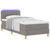 vidaXL Cama Box Spring LED con colch&oacute;n con LED Taup&eacute; 100 x 200 cm tela