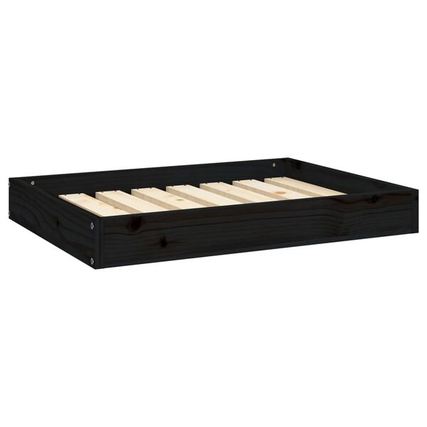 vidaXL Cama para perros madera maciza de pino negro 71,5x54x9 cm