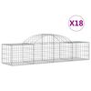 vidaXL Cestas de gaviones 18 uds forma de arco hierro 200x50x40/60 cm