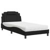 vidaXL Cama Viana con colch&oacute;n cuero sint&eacute;tico negro 100x200 cm