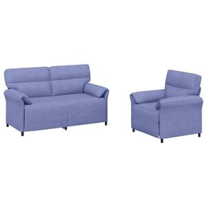 vidaXL Juego de Sof&aacute; 2 uds. Azul jeans Tela
