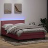 vidaXL Cama box spring con colch&oacute;n y LED terciopelo rosa 160x210 cm