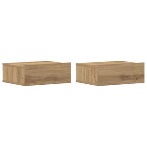 vidaXL Mesitas de noche flotantes 2 uds roble artesanal 40x32x15cm