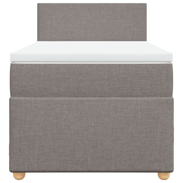 vidaXL Cama box spring con colch&oacute;n tela gris taupe 90x200 cm