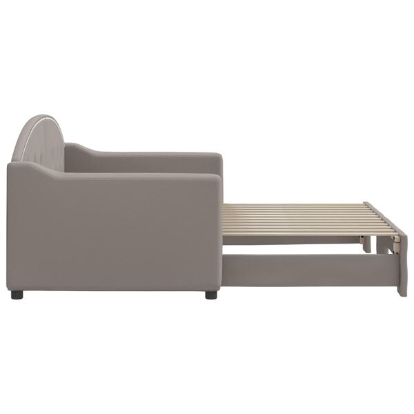 vidaXL Sof&aacute; cama nido tela gris taupe 80x200 cm