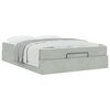 vidaXL Estructura de cama con colchón 2 pcs Gris claro Terciopelo