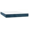 vidaXL Cama box spring con colch&oacute;n terciopelo azul oscuro 140x200 cm