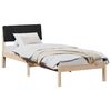 vidaXL Estructura de cama con cabecera Marr&oacute;n y negro 75 x 190 cm