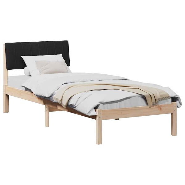 vidaXL Estructura de cama con cabecera Marr&oacute;n y negro 75 x 190 cm