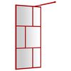 vidaXL Mampara puerta de ducha vidrio transparente ESG rojo 80x195 cm