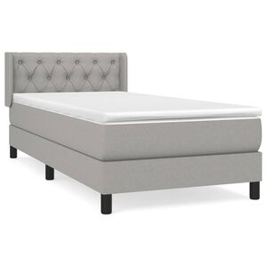 vidaXL Cama box spring con colch&oacute;n tela gris claro 80x200 cm