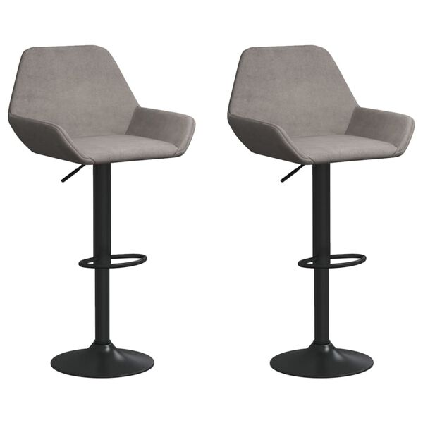 vidaXL Taburetes de cocina 2 unidades terciopelo gris claro