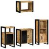 vidaXL Juego de muebles de ba&ntilde;o con caj&oacute;n 4 pcs Madera de mango maciza