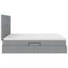 vidaXL Cama con tira de luces LED Gris Claro 200 x 200 cm tela