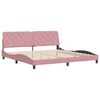 vidaXL Estructura cama sin colch&oacute;n terciopelo rosa 200x200 cm