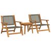 vidaXL Sillas de Jard&iacute;n con Mesa 3 uds. Gris Madera de Acacia S&oacute;lida