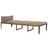 vidaXL Tumbona con cojines madera maciza de acacia marr&oacute;n