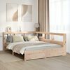 vidaXL Cama con estanter&iacute;a sin colch&oacute;n madera maciza de pino 140x190cm