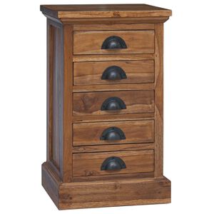 vidaXL Cajonera Natural 35 x 30 x 60 cm Madera de teca maciza