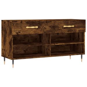 vidaXL Banco zapatero madera de ingenier&iacute;a roble ahumado 102x35x55 cm