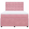 vidaXL Cama box spring con colch&oacute;n terciopelo rosa 140x190 cm