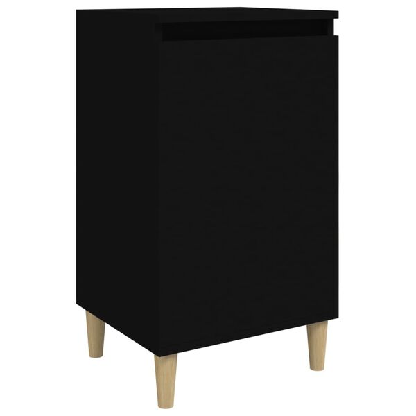 vidaXL Mesita de noche madera contrachapada negro 40x35x70 cm