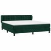 vidaXL Cama box spring con colch&oacute;n terciopelo verde oscuro 180x200 cm