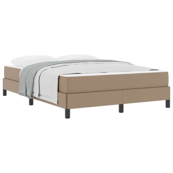 vidaXL Estructura de cama con colch&oacute;n Capuchino 140 x 190 cm tela