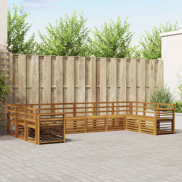 vidaXL Juegos de sof&aacute;s 10 pcs Natural Madera de Acacia S&oacute;lida