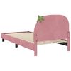 vidaXL Cama para ni&ntilde;os con cabecero Rosa 90 x 190 cm Terciopelo