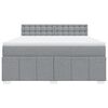 vidaXL Cama box spring con colch&oacute;n tela gris claro 180x200 cm