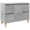 vidaXL Set muebles de ba&ntilde;o 2 piezas madera contrachapada gris hormig&oacute;n