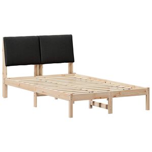 vidaXL Estructura de cama con cabecera Marr&oacute;n y negro 120 x 190 cm