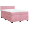 vidaXL Cama box spring con colch&oacute;n terciopelo rosa oscuro 140x200 cm