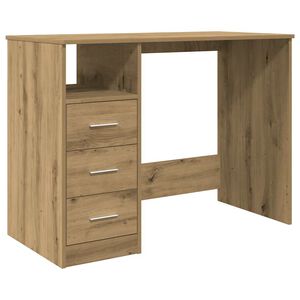 vidaXL Escritorio de madera de ingenier&iacute;a roble artisan 102x50x76 cm