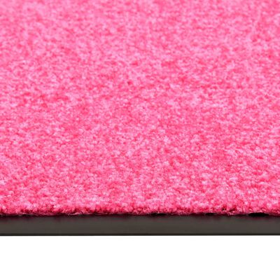 vidaXL Felpudo lavable rosa 90x150 cm