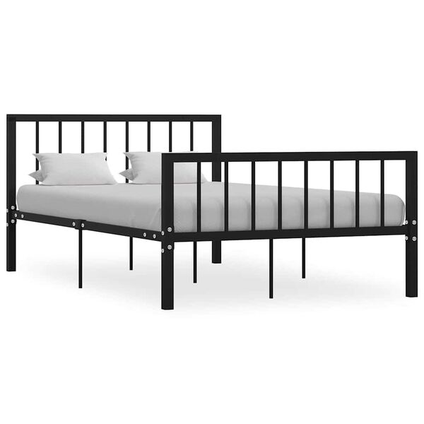 vidaXL Estructura de cama sin colch&oacute;n metal negro 120x200 cm
