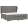 vidaXL Cama box spring con colch&oacute;n tela gris oscuro 160x200 cm