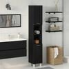 vidaXL Gabinete de Ba&ntilde;o con estante Roble Negro 30 x 30 x 179 cm