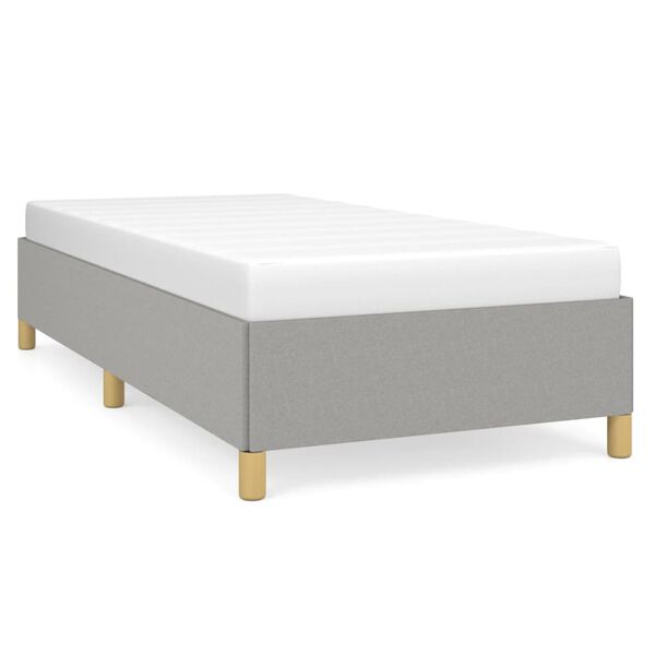 vidaXL Estructura de cama sin colch&oacute;n tela gris claro 90x190 cm