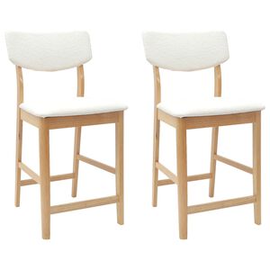 vidaXL Sillas de comedor 2 uds. Madera de Caucho S&oacute;lido Natural