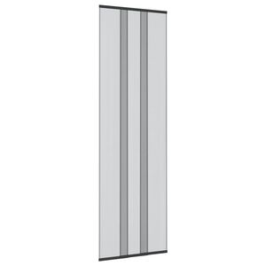 vidaXL Pantalla de puerta contra insectos con cortina de malla Negro