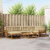 vidaXL Conjunto de sof&aacute;s de exterior con coj&iacute;n 7 pcs Natural y Beige