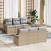 vidaXL Conjunto de sof&aacute;s de jard&iacute;n 7 pcs Beige y Gris Claro