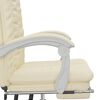 vidaXL Silla de oficina reclinable cuero sint&eacute;tico crema