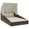 vidaXL Tumbona con toldo plegable rat&aacute;n sint&eacute;tico marr&oacute;n 200x114x128cm