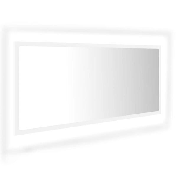 vidaXL Espejo de baño LED acrílico blanco 100x8,5x37 cm