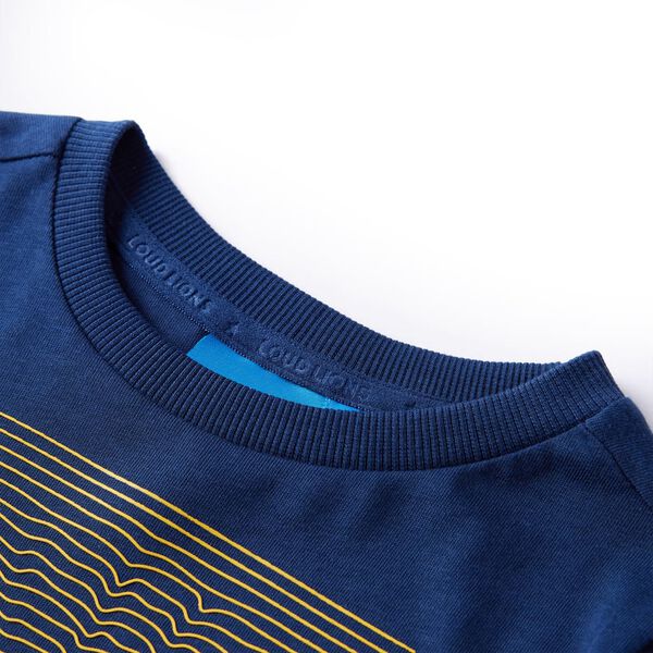 Camiseta infantil de manga larga azul marino 140